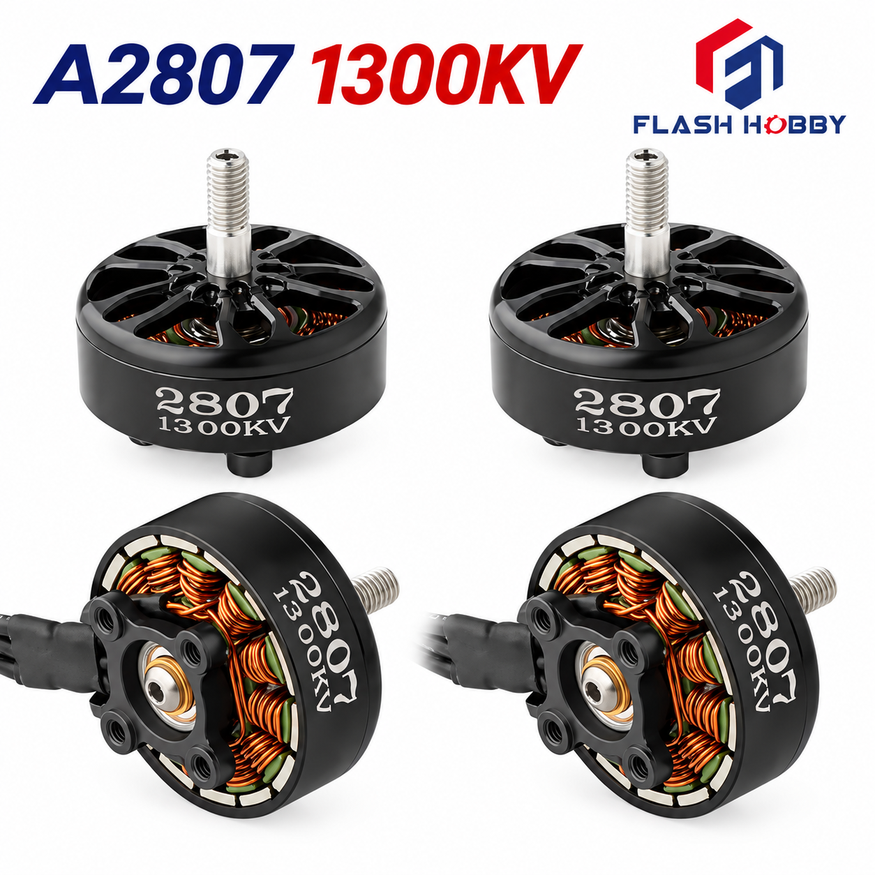 ChatGPT Image 8. Okt. 2026, 21_09_25 Flash Hobby A2807 1300KV Brushless Motor für 7-Zoll und 7,5-Zoll FPV-Drohnen.